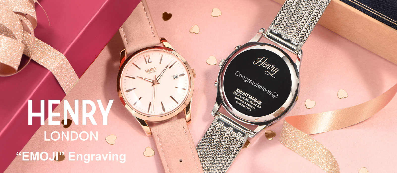 メッセージに絵文字を添えて想いを届けよう 英国の腕時計ブランド ヘンリーロンドン で人気の刻印サービスに絵文字 が登場しました 株式会社ウエニ貿易のプレスリリース