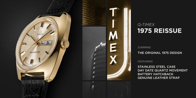 70年代クッション型ケースの『Q TIMEX』を忠実に再現》米国の腕時計