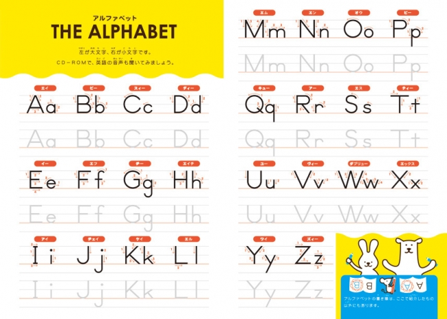 ▲小学英語では、3年生からアルファベットが導入されます。