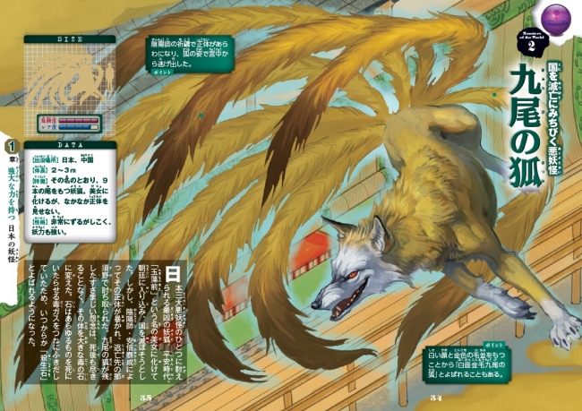 日本の三大凶悪妖怪のひとつに数えられる『九尾の狐』。  非常にずるがしこくて妖力も強い。