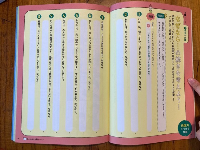 ▲中学年・高学年では書く分量を徐々に増やしていく。