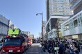 【令和7年度豊橋市消防出初式】消防ヘリも登場!市電が走る駅前大通りに消防車が整列します