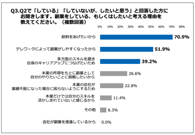 Q3.副業をしている、もしくはしたいと考える理由を教えてください（複数回答）