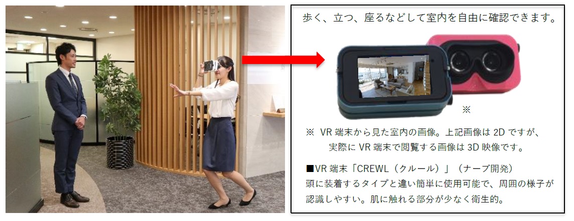 不動産流通業界初※！ 「VR内見TM」のナーブが新たなVRシステムを開発室内の移動はもとより、「歩く」「立つ」「座る」を実現