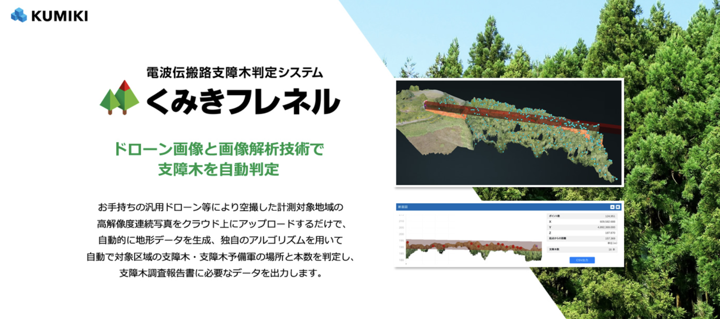 【株式会社スカイマティクス】電波伝搬路支障木判定システム「くみきフレネル」の サービス提供開始