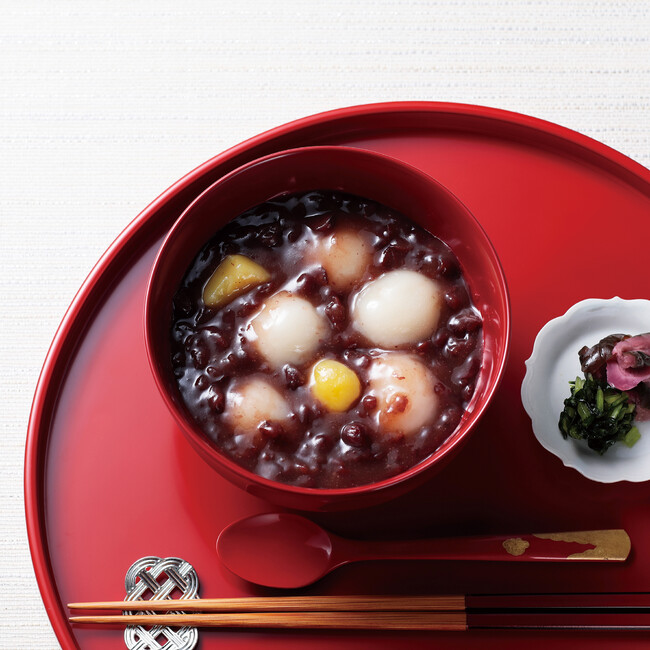 <冬季限定> 絹白玉ぜんざい 6袋 税込¥3,240 <冬季限定> 絹白玉ぜんざい 6袋 税込¥3,240