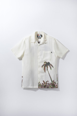アロハシャツ「トロピカルパーム」　税込￥30,800 (再生繊維(リヨセル)100％、M、L、LLサイズ)