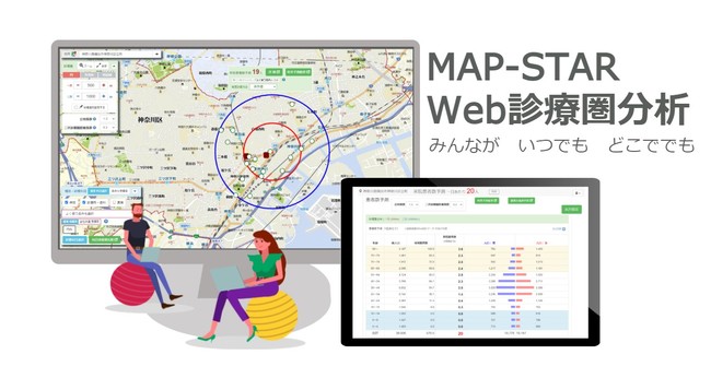 MAP-STAR Web診療圏分析をいつでもどこでも、複数人が同時に使えるように価格を大幅に改定。