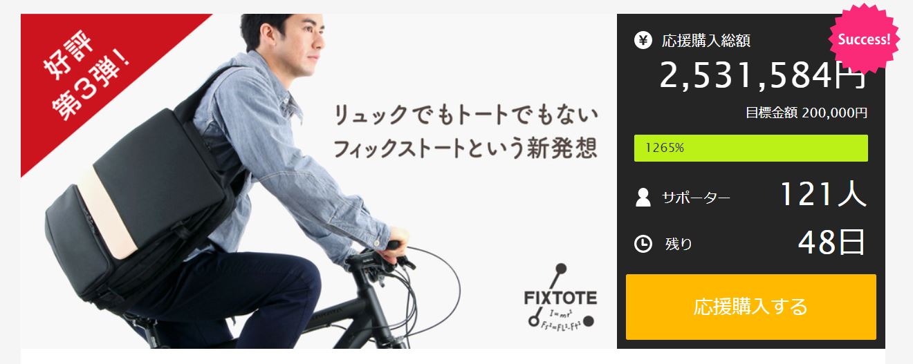 【開始2週間で目標金額の1265％達成！】肩からのずり落ち、揺れる 