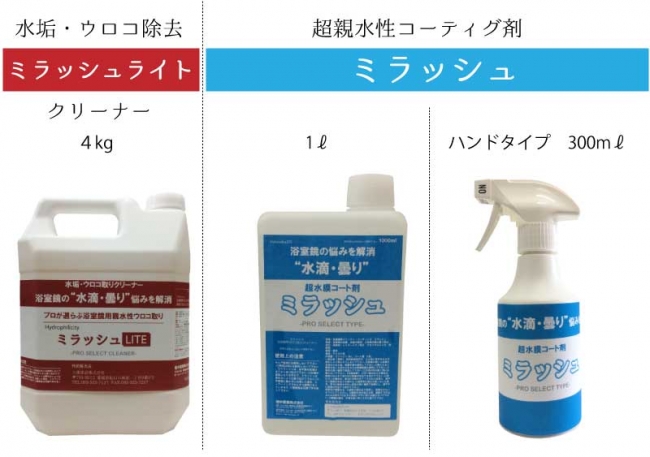 超親水浴室鏡用コーティング剤 ミラッシュ の業務販売を開始 畑中産業株式会社のプレスリリース