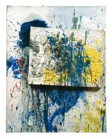 村上三郎　《作品》　1959年　合成樹脂塗料、カンヴァス、コラージュ　 個人蔵