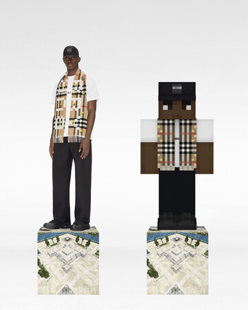 (C) Courtesy of Burberry and 2022 Mojang AB. (MINECRAFT and the MINECRAFT logo are trademarks of Microsoft Corporation)