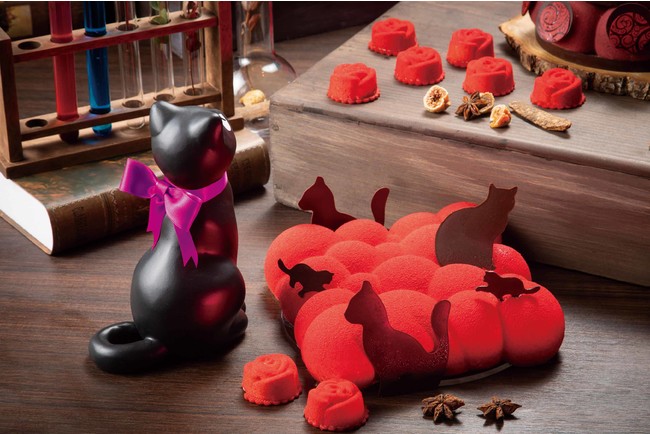 黒猫の真っ赤なクッション　ピスタチオとアプリコットゼリー　イメージ