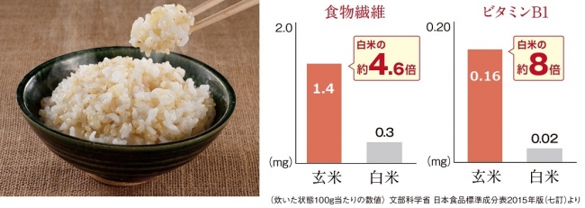 玄米+白米の「白米混合コース」_玄米の栄養成分