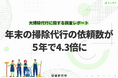 「大掃除代行」に関する実態データを発表 年末の掃除代行の依頼数が5年で4.3倍 “大掃除のタイパ化”で需要拡大 年末年始の依頼ピークは「11月」 早め大掃除が新定番に？