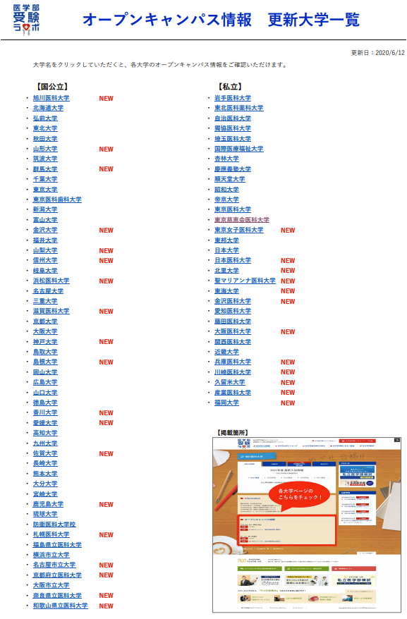 年度の医学部オープンキャンパスはどうなる 医学部受験ラボ が今年のオープンキャンパスの 最新情報 を公開 医系専門予備校メディカルラボのプレスリリース
