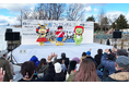 長野県松本市のイベント「氷彫フェスティバル」に『秘密結社 鷹の爪』の吉田くんが登場しました
