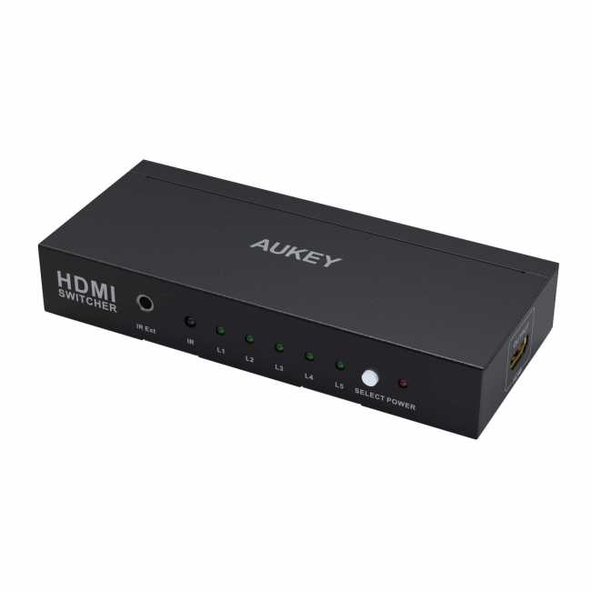 AUKEY リモコン付の5入力1出力 HDMIセレクターHA-H07が25日（火）より