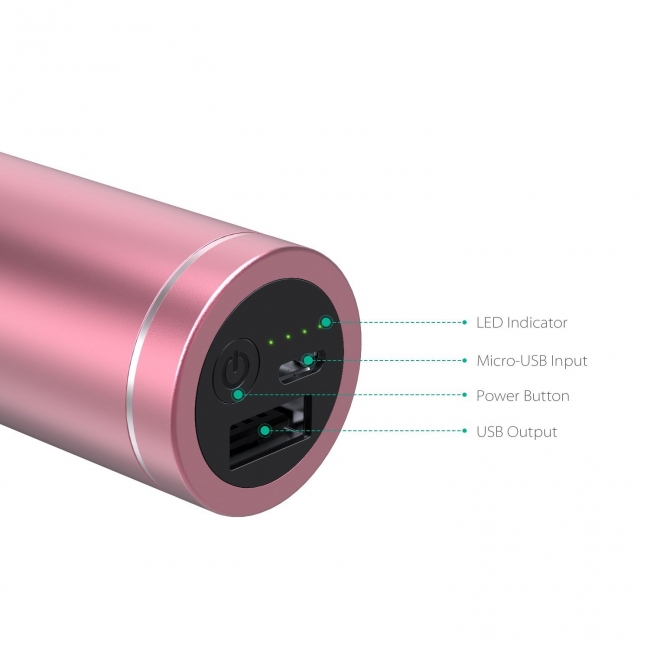 持ち運びに超絶便利！驚くほどコンパクト、円柱型 5000mAh