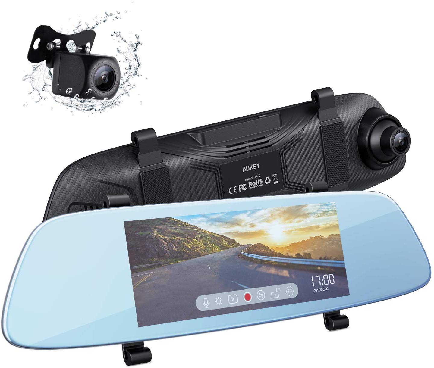 タッチセンサー式、駐車アシストなど多機能をサポートするミラー型 前後2カメラドライブレコーダー「AUKEY  DRA2」が大幅セール4800円オフ！｜AUKEY INTERNATIONAL LIMITEDのプレスリリース