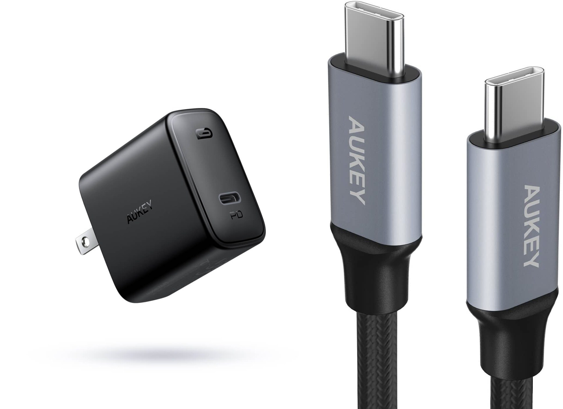 AUKEY コスパ最強の30W PD3.0対応の充電器PA-F2が新発売、高耐久ナイロン編みUSB C to C ケーブルCB-CD5と共にグッとくるアイテムが今だけのセール価格で手に入れられる！｜AUKEY INTERNATIONAL  LIMITEDのプレスリリース