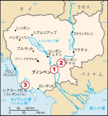 カンボジア地図