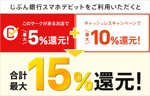 じぶん銀行スマホデビット キャッシュレス 消費者還元事業と併せて実質最大15 還元となる 最大10 還元 キャッシュレスキャンペーン を実施 Au じぶん銀行のプレスリリース