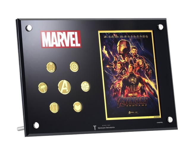 ギンザタナカ初の純金マーベルグッズが登場 映画 アベンジャーズ エンドゲーム をモチーフにしたフレーム付き純金メダル 田中貴金属ジュエリー株式会社のプレスリリース