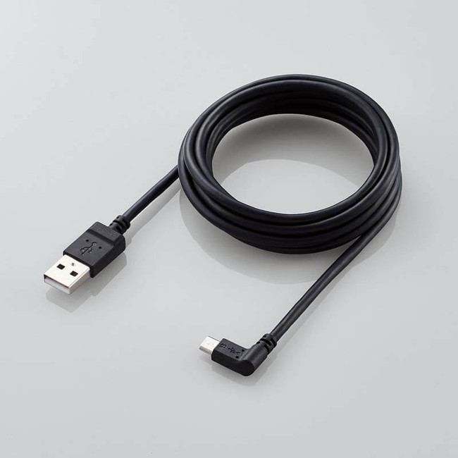 USB A to USB micro-B(L字右向き) (DGW-AMBR20BK)