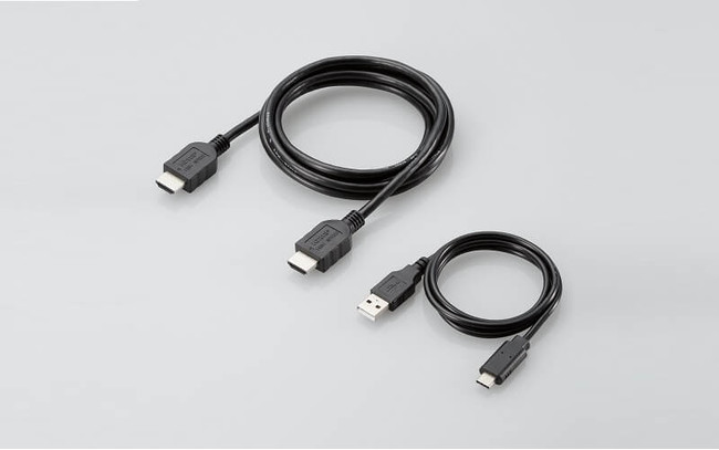 付属のHDMIケーブル(1.7m)と USB給電ケーブル(90cm)
