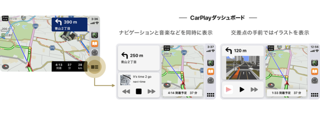 カーナビタイム Apple Carplay のダッシュボードに対応 株式会社ナビタイムジャパンのプレスリリース