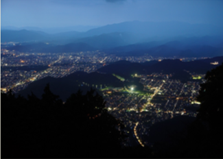 「ケーブル比叡駅」からの夜景