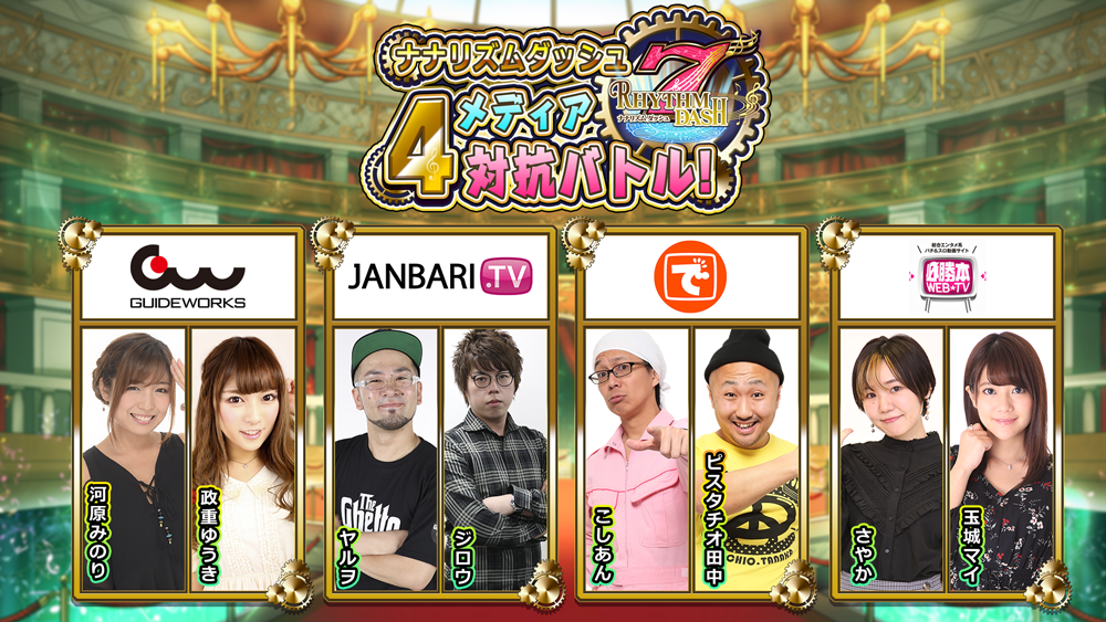 ナナリズムダッシュ 4メディア対抗バトルを開催 株式会社サミーネットワークスのプレスリリース
