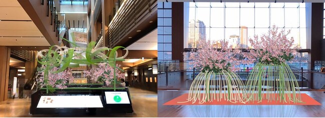 ▲左:イメージ「輪と輪」(ガレリア1Fツリーシャワー)、右:イメージ「桜人」(ガレリア1F Bonpoint前) ▲左:イメージ「輪と輪」(ガレリア1Fツリーシャワー)、右:イメージ「桜人」(ガレリア1F Bonpoint前)