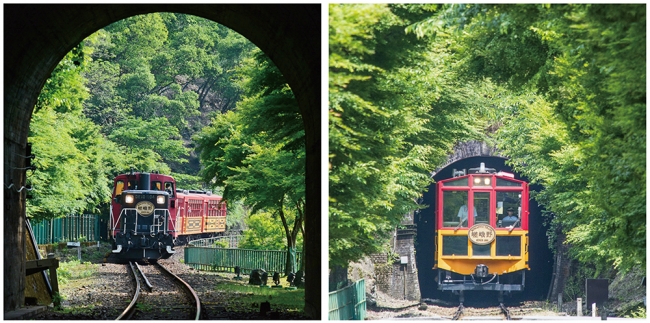 「レンガのトンネル」と「緑のトンネル」イメージ