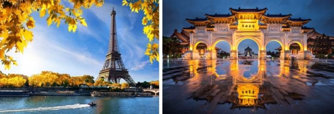 【(左) パリ、(右) 台北　イメージ図】
