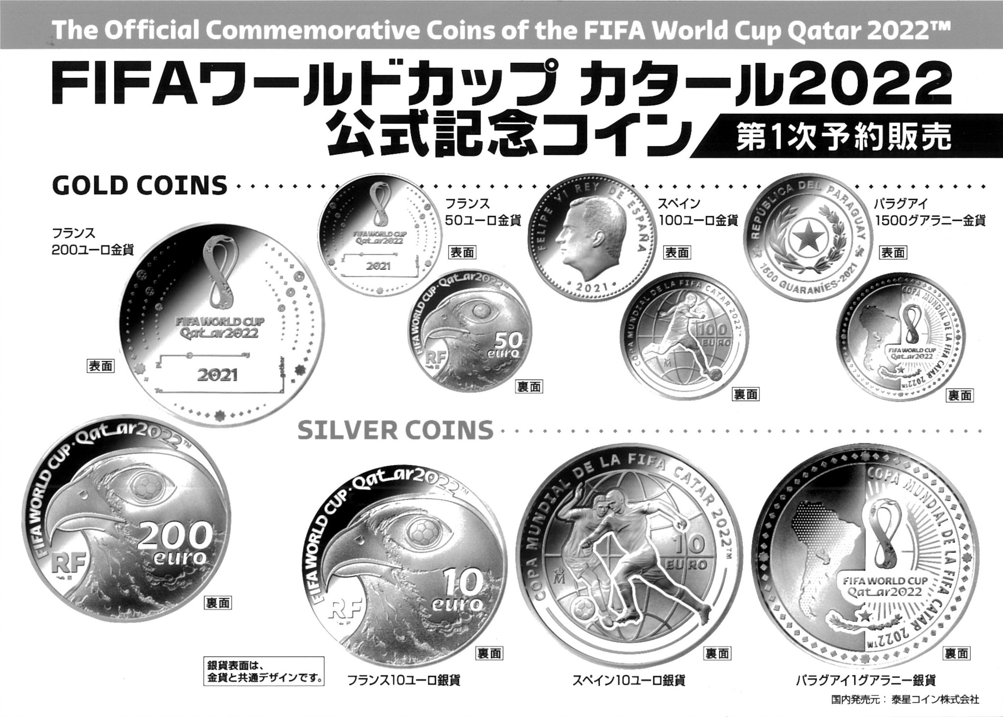 「FIFAワールドカップカタール２０２２公式記念コイン」予約販売について