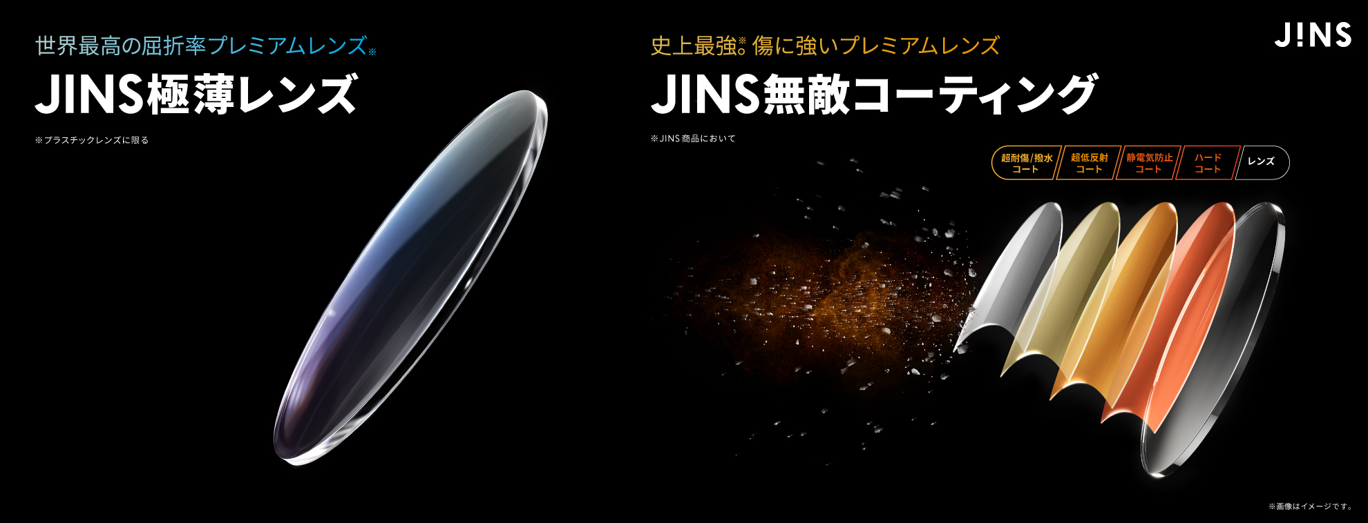 JINS極薄・非球面メガネレンズ ｜ JINS - 眼鏡（メガネ・めがね）