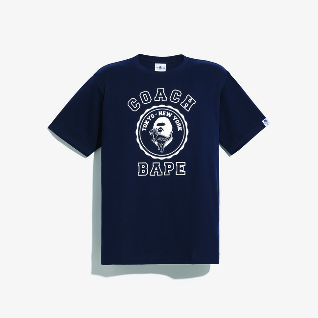 BAPE X COACH カレッジ Tシャツ ネイビー