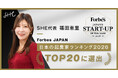 SHE、代表取締役CEO／CCO 福田恵里がForbes JAPAN『日本の起業家ランキング2026』TOP20に選出