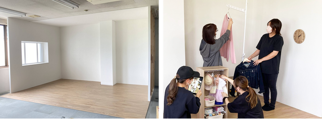 【撮影スペースと撮影の様子】 【撮影スペースと撮影の様子】