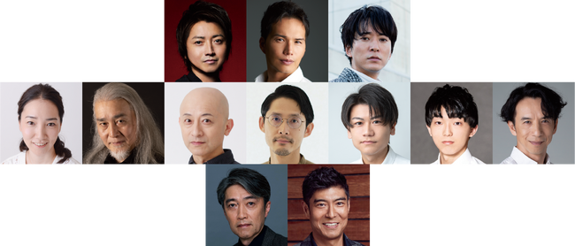 1段目左より)藤原竜也、市原隼人、浅香航大/2段目左より)尾上紫、廣田高志、植本純米、古河耕史、深澤 嵐、斉藤莉生、今井朋彦/3段目左より)池田成志、高嶋政宏 1段目左より)藤原竜也、市原隼人、浅香航大/2段目左より)尾上紫、廣田高志、植本純米、古河耕史、深澤 嵐、斉藤莉生、今井朋彦/3段目左より)池田成志、高嶋政宏