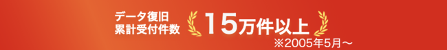 データ復旧の累計受付件数が15万件以上