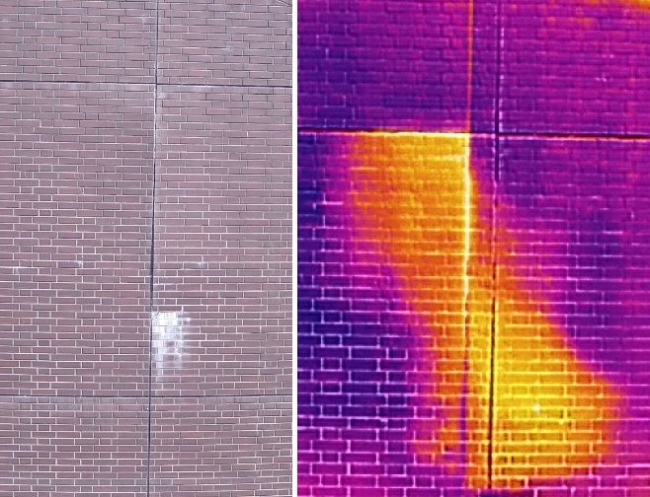 （左）可視光カメラによる撮影 （右）赤外線カメラによる撮影