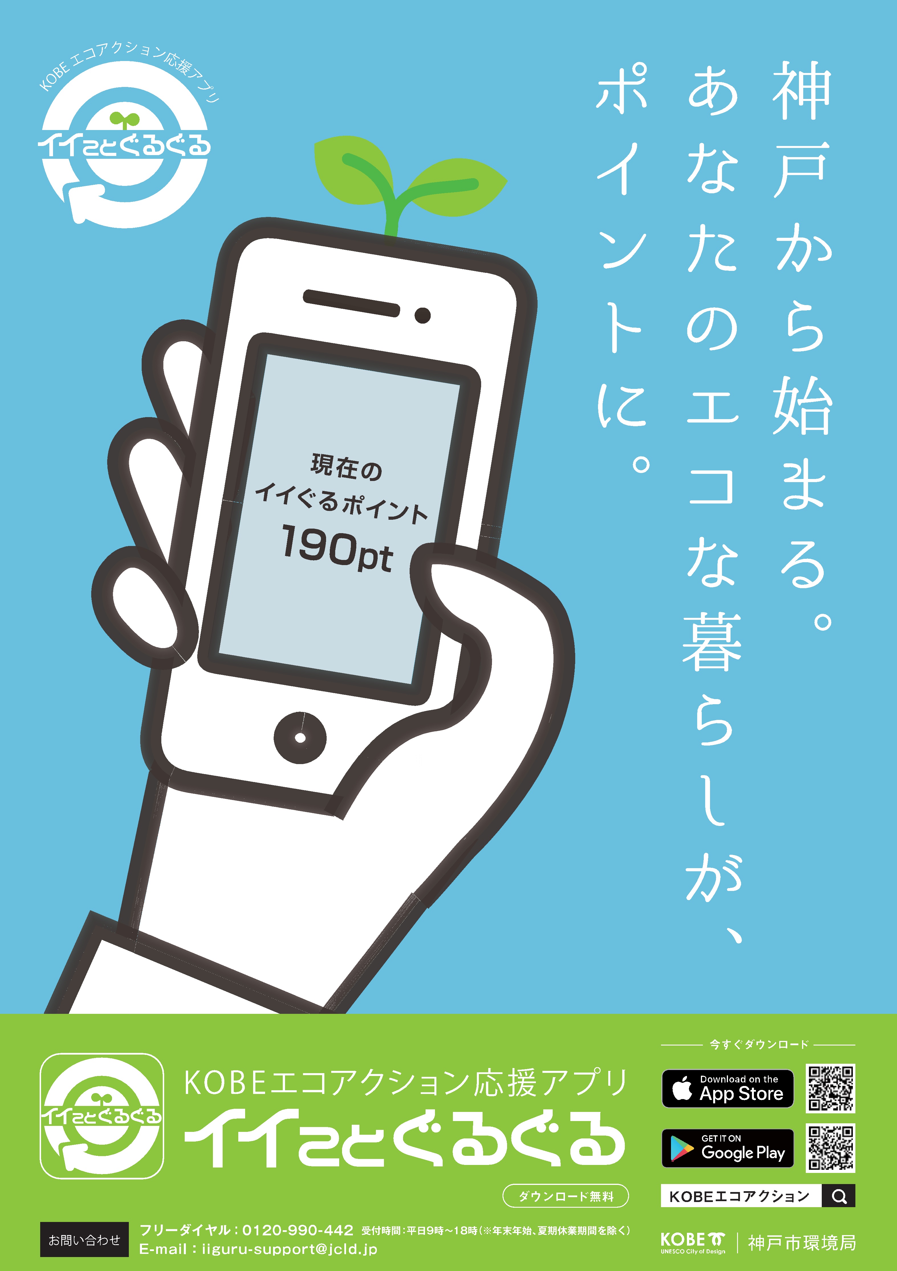 エコな暮らしでポイントｇｅｔ ヒラキは 神戸市が開始した地球も自分もうれしいエコ応援スマホアプリ イイことぐるぐる 事業に賛同しています ヒラキ株式会社のプレスリリース
