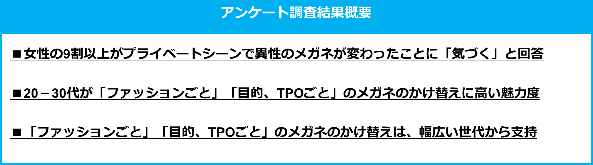 プライベートシーンにおける 女性から見た男性のメガネ魅力度調査 メガネが変わったことに気づく女性 が9割以上 株式会社インターメスティックのプレスリリース