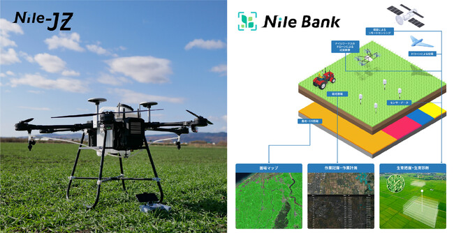 現在開発中の次期機体（Nile-JZ）※　／　農地データプラットフォームNileBank