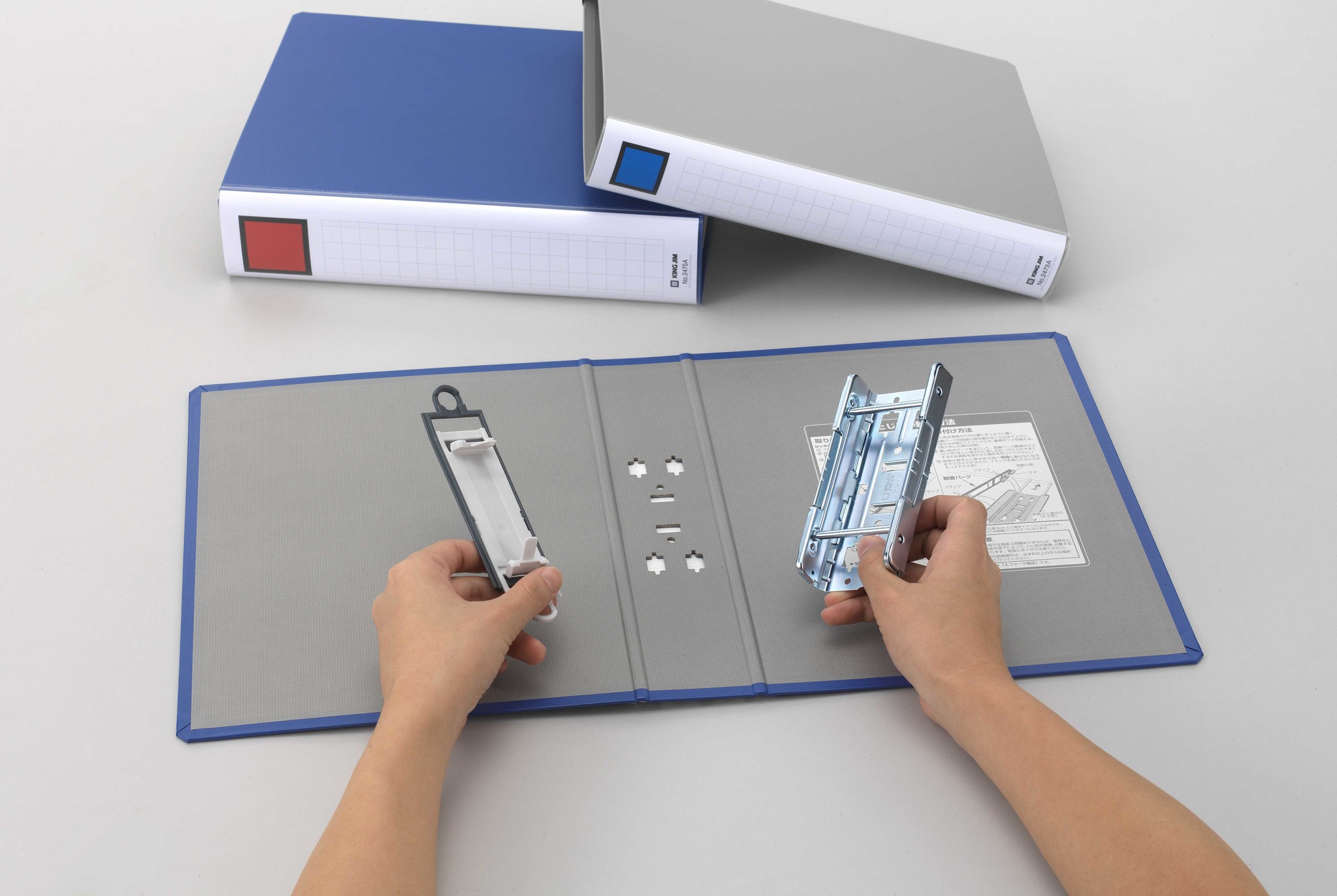 (業務用10セット) キングジム パイプ式ファイル/スーパードッチ脱着イージー 〔A4/ヨコ型〕 とじ厚：100mm 2480A 青