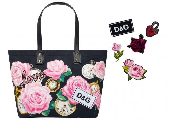 (C)Dolce&Gabbana パッチによってカスタマイズできるトートバッグ　￥99,000　パッチ（別売り）￥8,100~