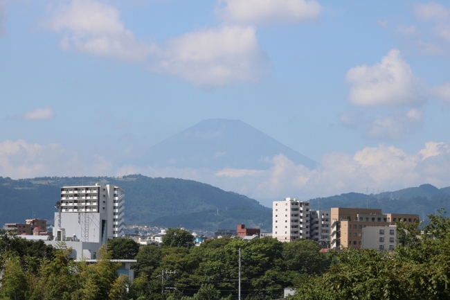 テラスより富士山を臨む